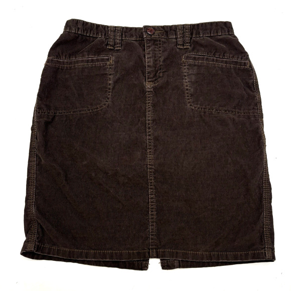 2007 Old Navy Stretch Chocolate Brown Corduroy Pencil Skirt Size 6 30x20" - Picture 1 of 13
